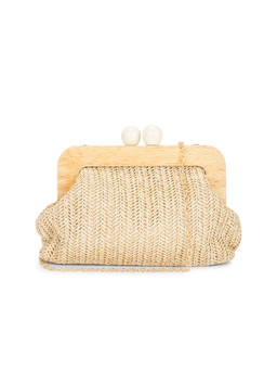 8 Other Reasons - Woven Frame Convertible Clutch Beige