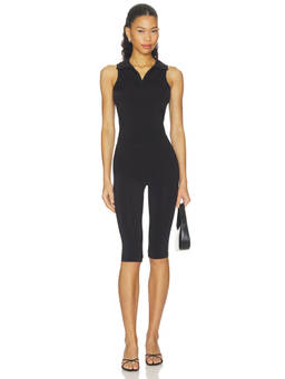 ALL THE WAYS - Women's Stretch Jersey Sleeveless Capri Jumpsuit Black