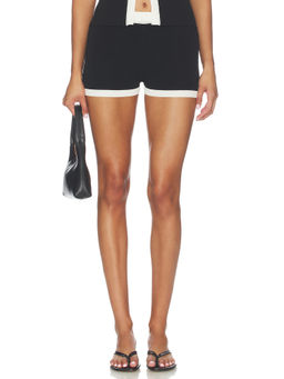 ALL THE WAYS - Jaya Knit Women's Pull-On Ribbed Hem Shorts Black