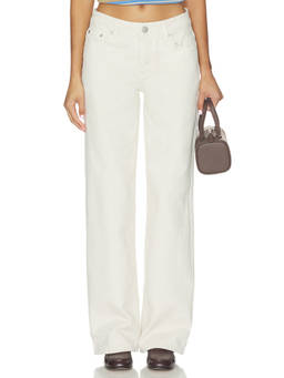 ALL THE WAYS - Lilian Women's Mid-Waist Straight-Leg Jeans Ivory