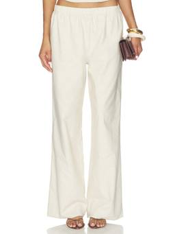 ALL THE WAYS - Simone Women's Elastic Waist Wide-Leg Palazzo Pants Off White