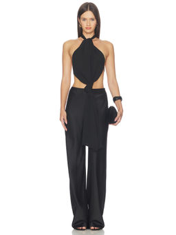 ALL THE WAYS - Charlotte Women's Sleeveless Halter Neck Tie-Up Top Black