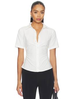 ALL THE WAYS - Maura Women's Fitted Poplin Button-Down Shirt White