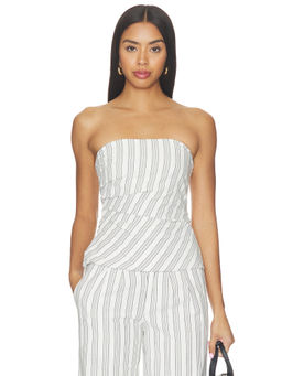 ALL THE WAYS - Rainey Women's Ruched Strapless Tube Top White