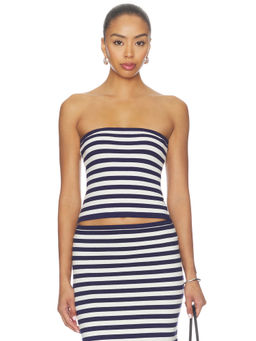 ALL THE WAYS - Jolene Women's Strapless Stretch Knit Tube Top Navy Blue
