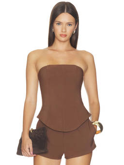 ALL THE WAYS - Harlem Women's Strapless Zip Corset & Bustier Brown
