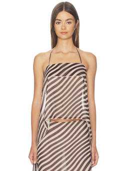 ALL THE WAYS - Jade Women's Open Back Halter Neck Top Black