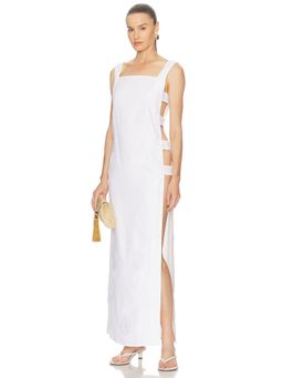 ADRIANA DEGREAS - Linen Cage Women's Sheer Pull-On Swim Cover-Up Off White