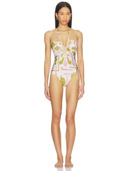 ADRIANA DEGREAS - Balearic Chain Women's Halter Neck One-Piece Swimsuit Multi-Color
