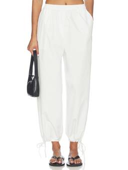 AEXAE - Cotton Drape Women's Elastic Waist Balloon Pant White