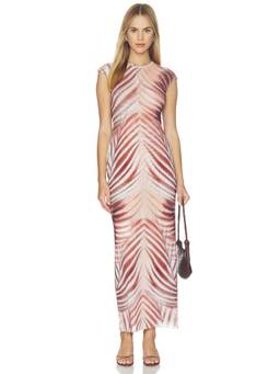 AFRM - Mylo Women's Printed Mesh Maxi T-Shirt Dress Pink