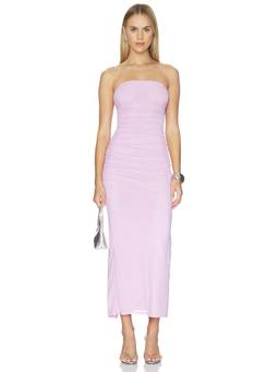 AFRM - Marlo Women's Ruched Strapless Bodycon Maxi Dress Purple