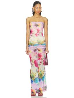AFRM - Sunndy Women's Ruched Strapless Bodycon Maxi Dress Multi-Color