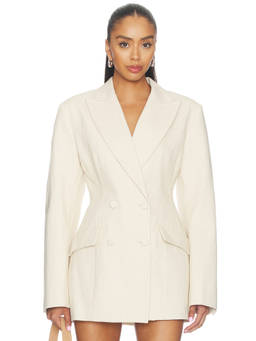AFRM - Jemima Women's Double-Breasted Tailored Blazer Oatmeal