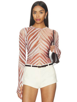 AFRM - Kaylee Women's Mesh Thumbhole Pull-On Top Pink