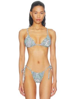 AFRM - Capri Women's Unpadded Adjustable Tie-Up Bikini Top Aqua