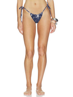 AFRM - Cali Women's Side Tie Bikini Bottom Navy Blue