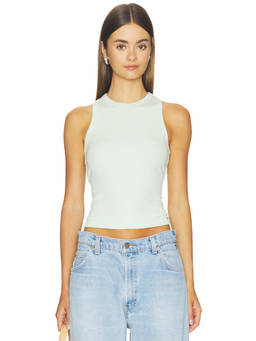 AG Jeans - Michelle Women's Ribbed Racer Back Tank Top Green