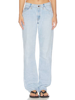 aligrace - Classic Women's Low Waist Straight Jeans Blue