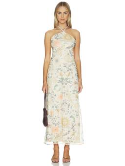 Agua Bendita - Solstice Women's Halter Neck Tie-Up Maxi Dress Multi-Color