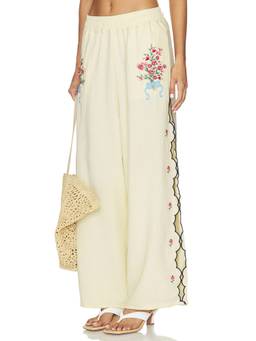 Agua Bendita - Lilia Cherish Women's Pull-On Wide-Leg Palazzo Pants Multi-Color