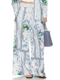 Agua Bendita - Winter Ivy Women's Drawstring Wide-Leg Palazzo Pants Multi-Color