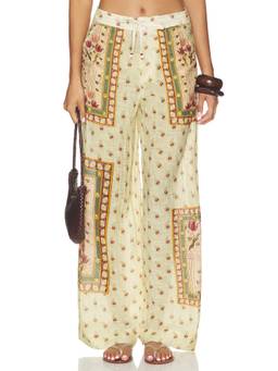 Agua Bendita - Caroline Plume Women's Wide-Leg Drawstring Palazzo Pants Multi-Color