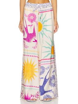 Agua Bendita - Janis Alina Women's Drawstring Wide-Leg Palazzo Pants Multi-Color