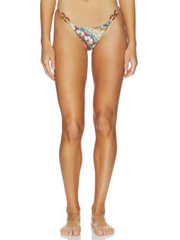 Agua Bendita - Maisie Plume Women's Ring Detail Bikini Bottom Multi-Color