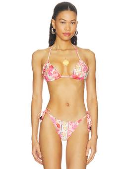 Agua Bendita - x REVOLVE Women's Ruched Padded Halter Triangle Bikini Top Aqua