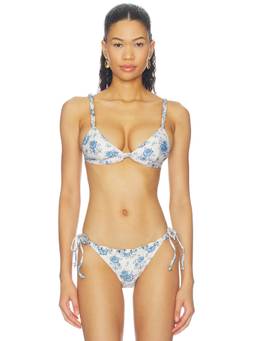 Agua Bendita - Lisa Women's Removable Padded Adjustable Strap Bikini Top White