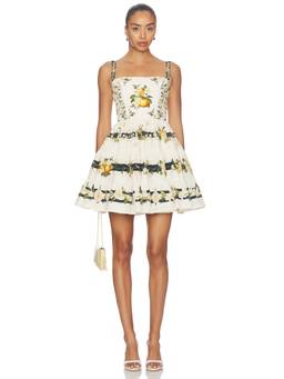 Agua by Agua Bendita - Lima Mini Women's Floral Print Square Neck Mini Dress Multi-Color