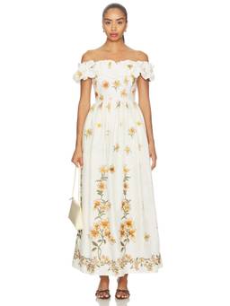 Agua by Agua Bendita - Espliego Promesa Women's Floral Off-Shoulder Maxi Dress Multi-Color
