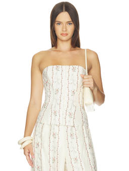 Agua by Agua Bendita - Abelia Navegante Women's Embroidered Strapless Corset Top Multi-Color