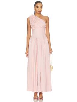 Aje - Demi Women's One Shoulder Floral Applique Maxi Dress Pink