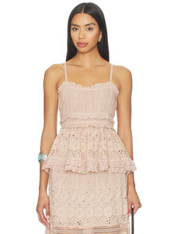 ALLSAINTS - Camille Women's Eyelet Trim Shoulder Strap Top Pink
