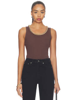 ALLSAINTS - Lucy Women's Sleeveless Chain Neck Tank Top Brown