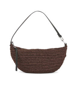 ALLSAINTS - Luna Micro Raffia Handbag Cognac Brown