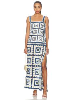 Alemais - Dolly Women's Crochet Knit Square Neck Maxi Dress Cream