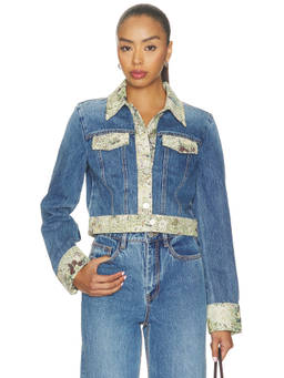 Alemais - Marcel Women's Contrast Trim Denim Jacket Indigo