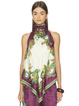 Alemais - Ruthie Women's Halter Neck Printed Jacquard Top Multi-Color