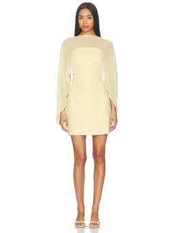 Amanda Uprichard - Berkshire Mini Women's Cape Sleeve Bodycon Mini Dress Yellow