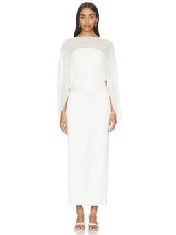 Amanda Uprichard - Berkshire Women's Strapless Cape Midi Dress Ivory