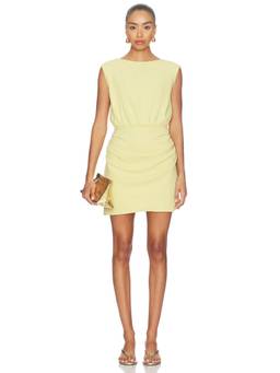 Amanda Uprichard - Nora Women's Ruched Sleeveless Mini Dress Yellow