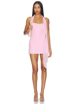 Amanda Uprichard - Olympia Women's Halter Neck Smocked Back Romper Pink