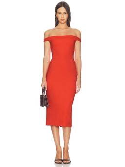 Amanda Uprichard - Nico Women's Off-Shoulder Bodycon Midi Dress Red