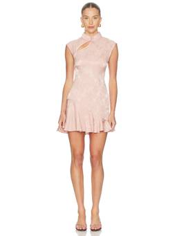 Amanda Uprichard - Sora Women's Jacquard Keyhole Neck Mini Dress Pink