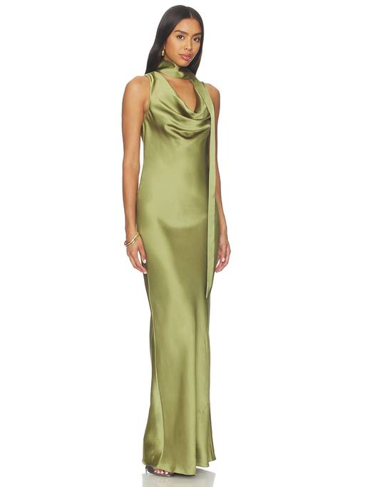 green amanda uprichard dress Buy Paula Women's Satin Sleeveless Plunging Neck Maxi (L) Online RD-05.09.25