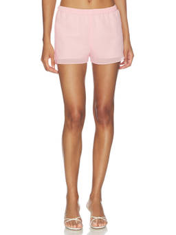 Amanda Uprichard - Mariko Women's Elastic Waist Chiffon Shorts Pink