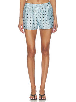 Amanda Uprichard - Mariko Women's Polka Dot Slip-On Shorts Baby Blue